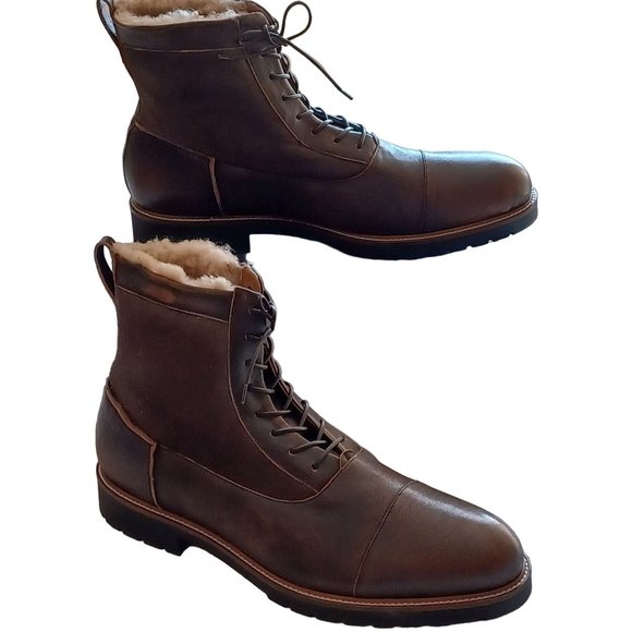 Ross & Snow Riccardo Bomber Blucher Winter Boots Brown Choose Sz 7.5, 11.5, 14 - Picture 4 of 10